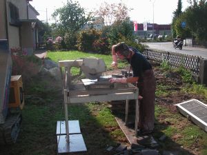 An der Arbeit|Verbundsteine|Kundengärtner Fiore|Neuendorf