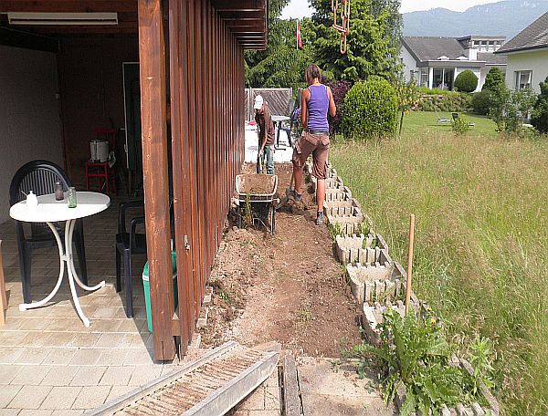 An der Arbeit|Holzboden|Kundengärtner Fiore|Neuendorf