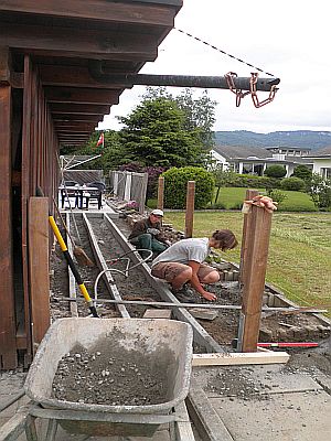 An der Arbeit|Holzboden|Kundengärtner Fiore|Neuendorf